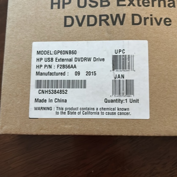 HP External Portable Slim Design External DVDRW Drive, USB, Black. New in box - Picture 4 of 5